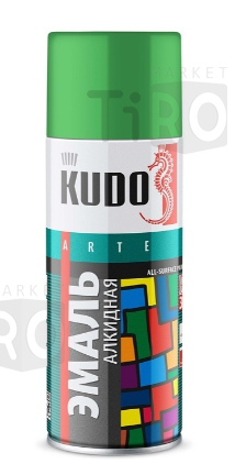 Эмаль Kudo KU-1006 аэрозольная универсальная алкидная светло-зеленая (0,52л)