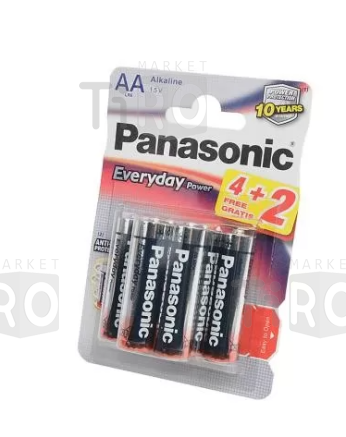Батарейки Panasonic LR 6 Everyday Power BL*6 (4+2) (пальчиковые)