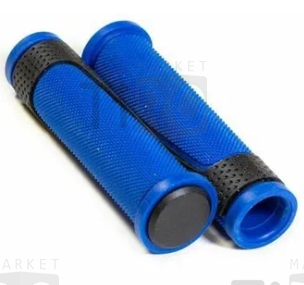 Грипсы Trix 06983, резиновые, 130мм, 2-х компонентные, с заглушками руля, черно-синие