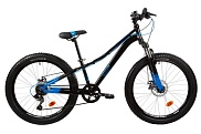 Велосипед Novatrack 24" Dozer 145863 синий, алюминиевая рама 12", 6 скоростей, Shimano TY21/Microshift TS38