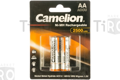 Аккумулятор Camelion Ni-Mh АА-2500mAh 1.2B BL-2, ЦЕНА за 2шт