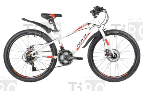 Велосипед Novatrack 24" Prime, Shimano 139755 алюминиевая рама 13", белый, 18 скоростей дисковый тормоз