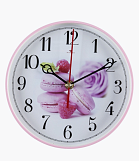Часы настенные круг d=19,5см, корпус розовый "Макаруны", "Рубин"