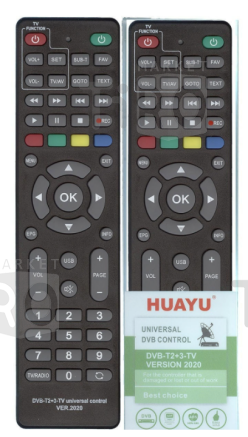 Пульт Huayu DVB-T2+3 ver. 2020 для ресиверов универсальный