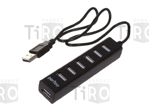 Хаб USB Perfeo 7 Port, (PF-H034 Black) чёрный
