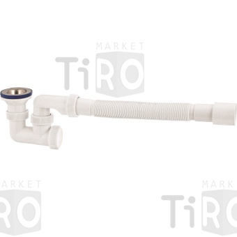 Сифон для душевого поддона Универсал, 30982460 с нержавеющей чашкой д.70мм и гофротрубой 800мм