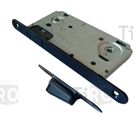 Защелка врезная Trodos CX9050WC с фиксацией под поворотную ручку, магнит, черный матовый