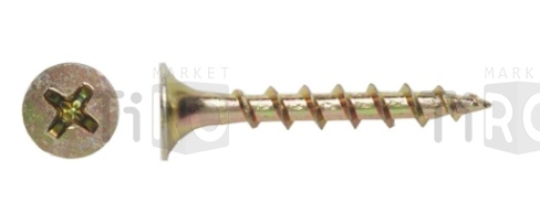 Саморез 007А-35-19 по гипсокартону, дереву, ДСП желтый цинк 3,5*19 (60шт.)