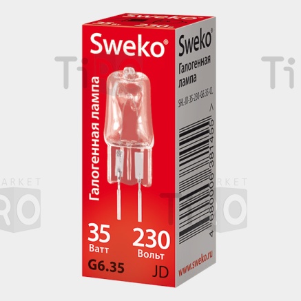 Лампа галогенная Sweko SHL-JCD-20Вт-230В-G4-CL