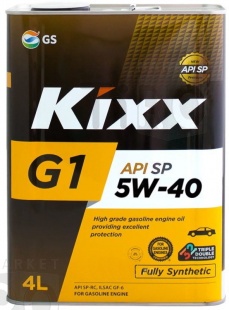 Синтетическое масло KIXX Synthetic G1 5w40, SP бензин 4л Синтетическое масло KIXX Synthetic G1 5w40, SP бензин 4л