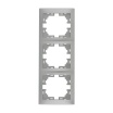 Рамка Lezard Mira 701-1000-153 3-ая вертикальная металл серый