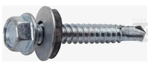Саморез с уменьшенным сверлом, прокладка (EPDM), покрытие цинк, 4,8*28, 100шт