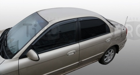 Дефлекторы на боковые стекла VORON GLASS KIA SPECTRA 2005-2009 / (накладные/скотч) (к-т 4шт) Дефлекторы на боковые стекла VORON GLASS KIA SPECTRA 2005-2009 / (накладные/скотч) (к-т 4шт)