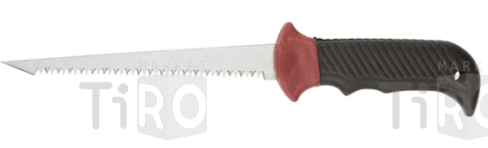 Ножовка ручная узкая для гипсокартона, прорезиненная ручка 170 мм