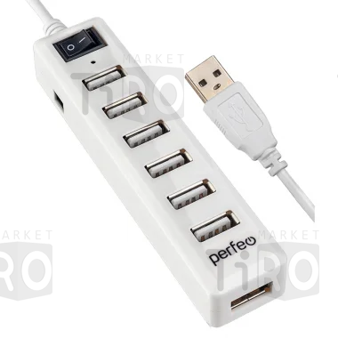 Хаб USB Perfeo 7 Port, (PF-H034 White) белый