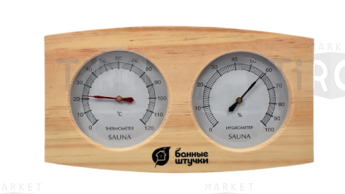 Термометр с гигрометром Банная станция, 18024, 24,5х13,5х3 см, для бани и сауны