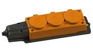 Колодка удлинителя NE-AD 3-местная с з/к, с крышкой 16А, IP54, каучук, оранжевая