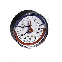 Термометр PF SG 871-10 d53мм. 0-120C, 1/4" аксиальный, 10 бар