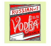 Наклейка на бутылку "Vodka original" красная