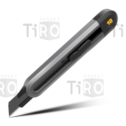 Нож технический Deli "Home Series Black" ширина лезвия 18мм, корпус из софттач пластика