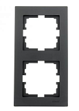 Рамка Lezard Vesna 742-4200-152, 2-ая вертикальная черный бархат