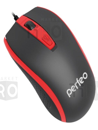 Мышь Perfeo оптическая, PROFIL, 4 кн, USB, чёрн-красн (PF-383-OP-B/RD)