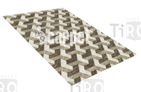 Коврик Shahintex Print icarpet "Иллюжн" бежево-коричневый 140, вырезной, антискользящий 60*100