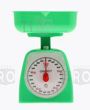 Весы кухонные механические Energy EN-406МК, зелёные (0-5 кг) квадратные