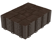 Плитка садовая "Брус" АП330 (9шт "1м2) пластик (394*298*15) шоколад