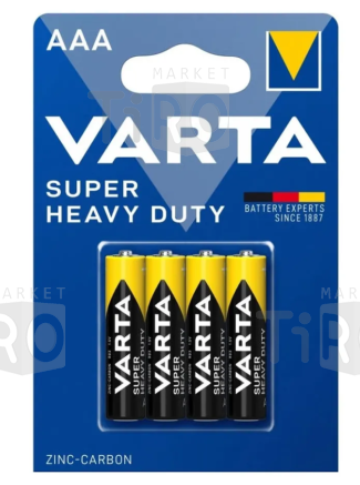 Батарейка Varta Super Heavy Duty AAA 4*BL мизинчиковые
