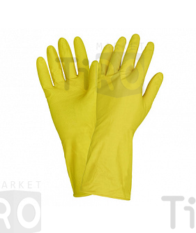 Перчатки латексные, хозяйственные с хлопковым напылением, размер S, Libry Премиум KHL01EPR