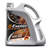 Моторное синтетическое масло G-Energy Synthetic Extra Life 5w30, API SN, ACEA C3, 4л
