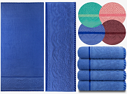 Полотенце гладкокрашенное жаккардовое, Богема (1508) темно-синий, 50*90см