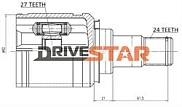Шрус внутренний левый Drivestar IC-JT0004-FL, 27x50x24