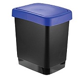 Контейнер для мусора Idea Твин М2479, 18л. подвижная крышка в двух направлениях, синий